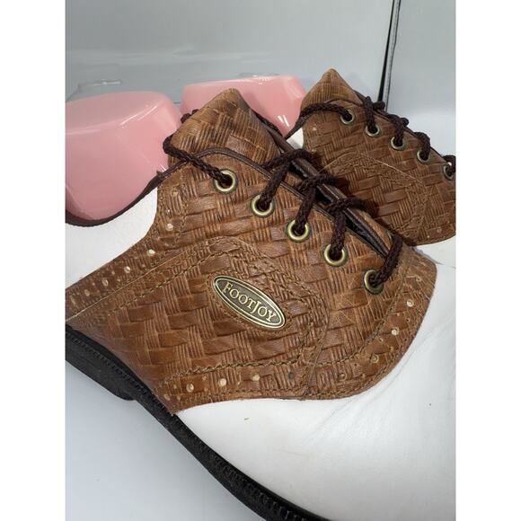 Footjoy eComfort‎ Golf Shoes Woven Saddle Oxfords White Mens 57752 Size 9.5 M - Picture 6 of 14